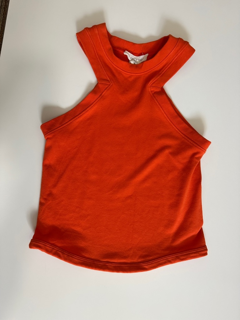 Sleeveless High-Neck Tank Top in Bright Orange
